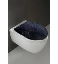 Klozet Kapak Örtüsü, Peluş Siyah Düz Renk, Banyo Klozet Örtüsü