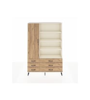 Arges Gardrop 8 Raflı 6 Çekmeceli Tek Kapaklı  132x30x195 Aytaşı-Çam