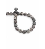 Jasper Doğal Taş Parlak Gri Daire Kesim 12mm Dizi [AB+]