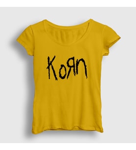 Presmono Kadın Sarı Logo Korn T-Shirt 92411tt (Sarı)