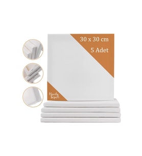 30x30 cm 5 Adet  Kare Boş Tuval Tablo
