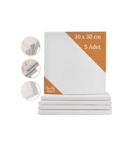 30x30 cm 5 Adet  Kare Boş Tuval Tablo