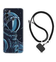 Tecno Pova Neo Kılıf Resimli Boyun Askılı İpli Desenli Silikon Series Astro 1870