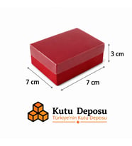 7x7x3 cm Asetat Kapaklı Takı Kutusu-Kırmızı (DEMONTE) (50 ADET)
