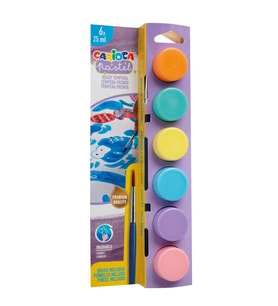 Carioca Tempera Suluboya Süper Yıkanabilir Fırçalı 25 ML 6 Renk Pastel