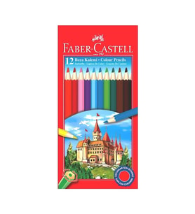 FABER-CASTELL KURU BOYA TAM BOY 12 RENK KARTON KUTULU (116312)