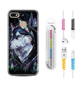 General Mobile GM8 Go GM9 GM20 Pro Plus Kılıf Kablo Koruma Spiral Silikon Dog Eyes 1761