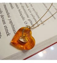 Vaoov Turuncu Swarovski Taşlı Gümüş Kolye