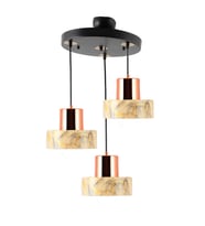 TT017-3Y-MKRM TT Aydınlatma Mermer Desen 3 lü Yuvarlak Krem Avize