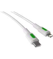 Coral Type C-Lightning Pd Hızlı Kablosu (Beyaz + Yeşil/Beyaz Uç) (150 Cm)