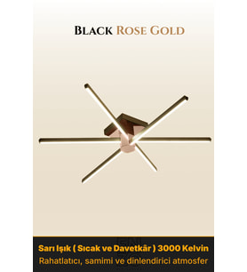 Nova 6 Rose Gold LED Tavan Avize – Kumandalı Dim Edilebilir – Aşağı Işık