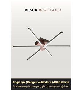 Nova 6 Rose Gold LED Tavan Avize – Kumandalı Dim Edilebilir – Aşağı Işık