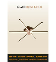 Nova 6 Rose Gold LED Tavan Avize – Kumandalı Dim Edilebilir – Aşağı Işık