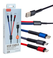 POWERMASTER JKX-44 USB TO MICRO USB TYPE-C LIGHTNING 3'LÜ 2.4 AMPER SARJ KABLOSU