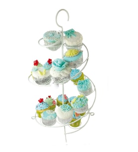 Metal Cupcake Standı Beyaz / 15'Li Kek Standı