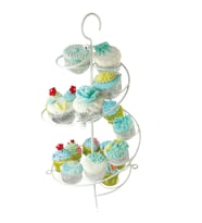 Metal Cupcake Standı Beyaz / 15'Li Kek Standı