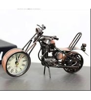 Metal İskandinav Üretimi Saatli Masaüstü Obje Motorsiklet