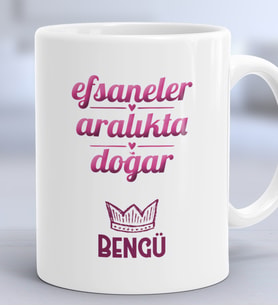 Kişiye Özel Yay Oğlak Burcu Hediye Kupa Bardak Doğum Günü Hediyesi (Beyaz)