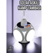 Güneş Enerjili Solar Aydınlatma Kamp Çadır Lambası Şarjlı Ampül Led Şarjlı El Feneri Işıldak