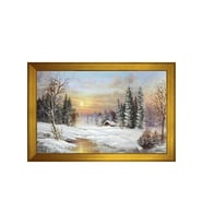 Manzara Temalı Kanvas Tablo 50 x 70 cm Gold Çerçeve
