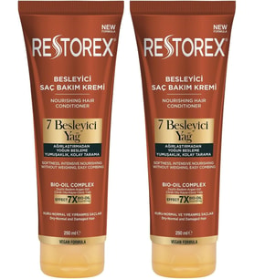 Restorex Besleyici Bakım Saç Kremi 250 Mililitre, 7 Besleyici (2 Paketi)
