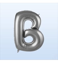B Harf Gümüş Folyo Balon - 76 cm