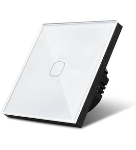 Tekli Dokunmatik Işık Anahtarı Beyaz Cam Panel Nötrsüz 1 Way Akıllı Elektrik Anahtarı SK-A801-01