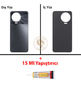Infinix Note 12 Pro Gri Uyumlu Arka Kapak + B7000 Yapıştırıcı Arka Cam Batarya Pil Kapağı Back Cover