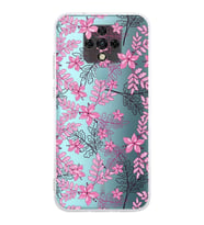 PrintiFy Tecno Camon 16 Uyumlu Kamera Korumalı Floral Pembe Tasarımlı Şeffaf Silikon Kılıf