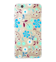 Huawei P10 Lite Uyumlu Kapak Flowers Tasarımlı Şeffaf Silikon Kılıf