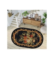 Eliana Home Baskılı, Yıkanabilir Kaymaz Taban Oval Halı TYC00515951500 100x150 cm (Siyah)