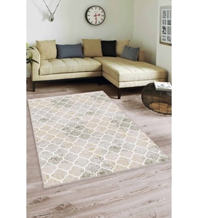 Yeşil Fas Desen Kaymaz Taban Makinede Yıkanabilir Halı FS01 - 100 x 160 cm