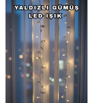 Gümüş Yaprak Tasarımlı Led Işık Pilli Ev Ve Vitrin Dekoru