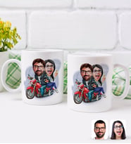 BK Gift Kişiye Özel Sevgililer Karikatürlü İkili Kupa Bardak-97