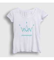Presmono Kadın Beyaz Logo V2 K-Pop Mamamoo T-Shirt 273927tt (Beyaz)