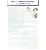 Huzurlu Zarif Mektup Not Kağıdı  (14 Sayfa A4 Boyut)