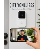 Wi-Fi Beyaz Görüntülü Kapı Zili HD Kamera, Gece Görüşü ve Çift Yönlü Konuşma Özellikli