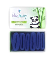 Novibaby 3'lü Bambu Yenidoğan Bebek Çorap I Navy Blue I 0-6 ay (Karışık)