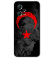 Redmi Note 12 5G Kılıf HD Desen Baskılı Kılıf - Black Ayyıldız