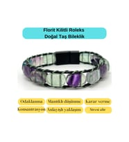 Sertifikalı Florit Kilit Kapama Roleks Doğal Taş Deri Bileklik