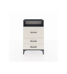 Arges Komodin Tek Raflı 3 Çekmeceli 60x30x96 Antrasit-Aytaşı