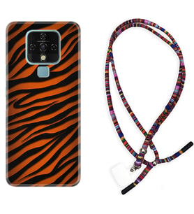 Tecno Camon 16 18P Pova Kılıf Boyun Asklı Rasta Silikon Leopar Yeni 1676