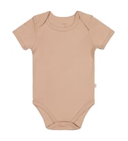Civil Baby Düz Renkli Kısa Kol 1-3 Yaş Çıtçıtlı Badi - Mavi 18-24 Ay (Sütlü Kahve)