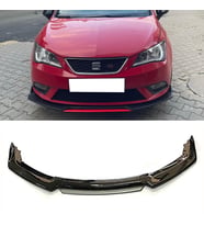 Seat Leon Mk3 Gri Renkli Şeritli Dilli Ön Lip 4 Prç Parlak Siyah ABS