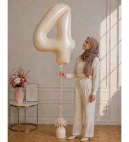 4 Rakamlı Krem 76 cm Helyum Balon