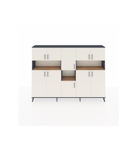 Arges Dolap 14 Raflı 10 Kapaklı 220x30x163 Antrasit-Aytaşı/Çam