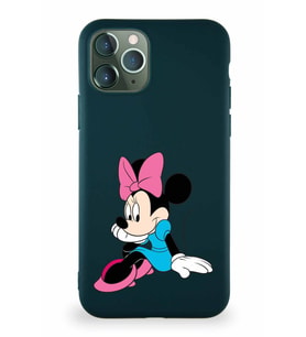 Apple iPhone 11 Pro Soft Premier Kapak Minnie Mouse-E Tasarımlı Silikon Kılıf - Yeşil (Şeffaf)