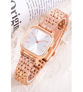 Rose Renk Küçük Kare Kasa Vintage Retro Kadın Kol Saati ST-304297