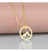 Kişiye Özel 925 Ayar Gümüş Dağ Kolye (Gold)