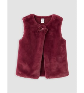 LCW Kids Bordo Bisiklet Yaka Kız Çocuk Pelüş Yelek